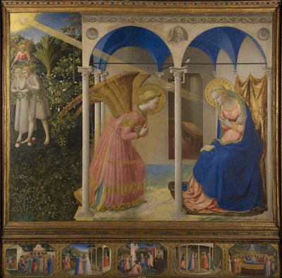 Verkündigung an Maria, Altarretabel mit 5 Predellatafeln aus dem Marienleben, Haupttafel, Szene von Fra Angelico